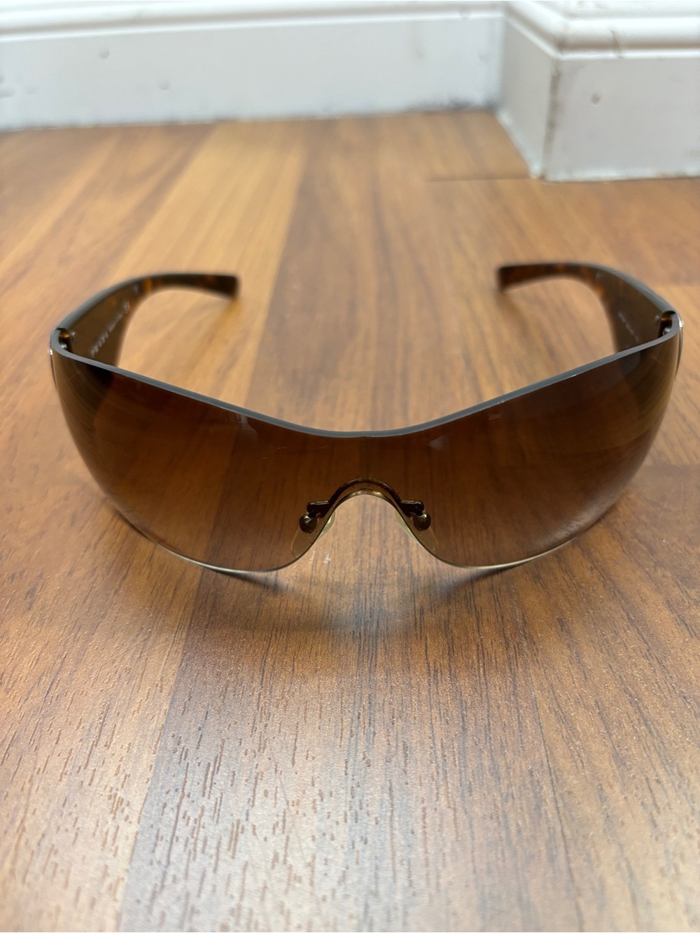 PRADA Sunglasses SPR 58F Flame Star Wrap Star Rimless Luna Rossa Y2k
